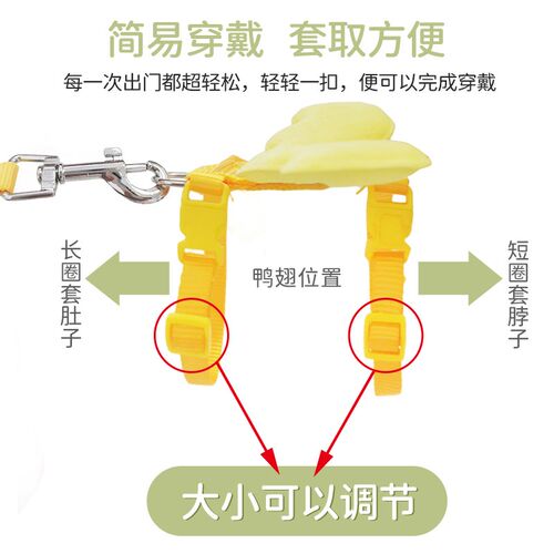 柯尔鸭牵引绳遛鸭子绳胸背带式牵引绳子遛猫绳宠物用品天使牵引绳
