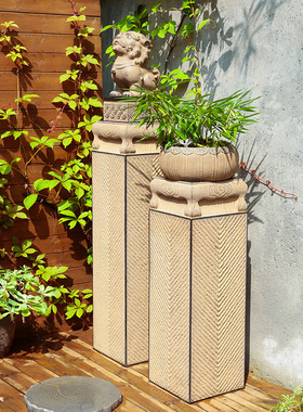 汉韵堂招财展示柱底座中式落地装饰方形展台立柱创意家居陈列柱子