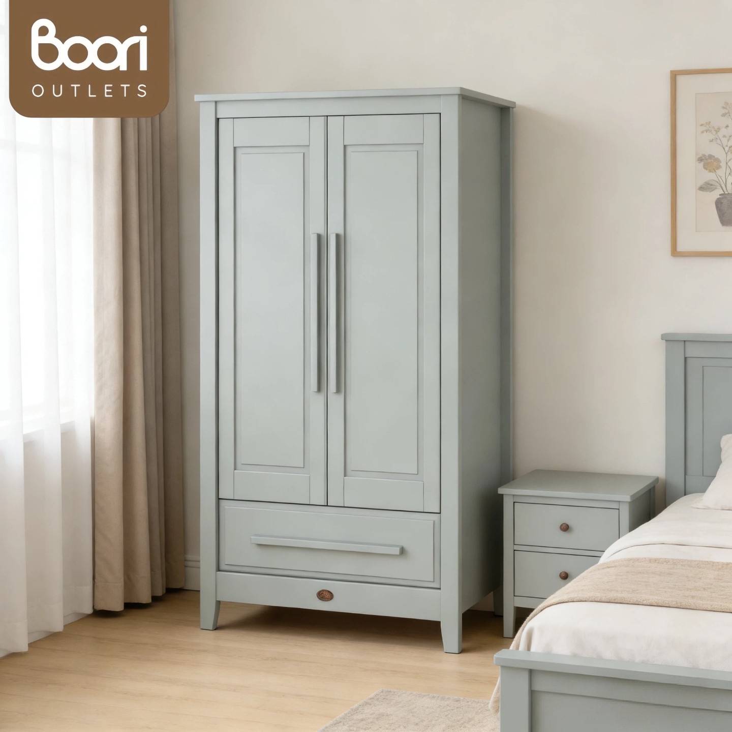 Boori美式儿童衣柜实木卧室小户型双门带抽屉无甲醛男孩收纳衣柜,住宅家具,独立衣柜,淘宝优惠券,粉丝福利购,淘宝优惠卷