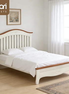 Boori进口正品普罗旺斯实木白色单人床现代简约主卧出租房双人床