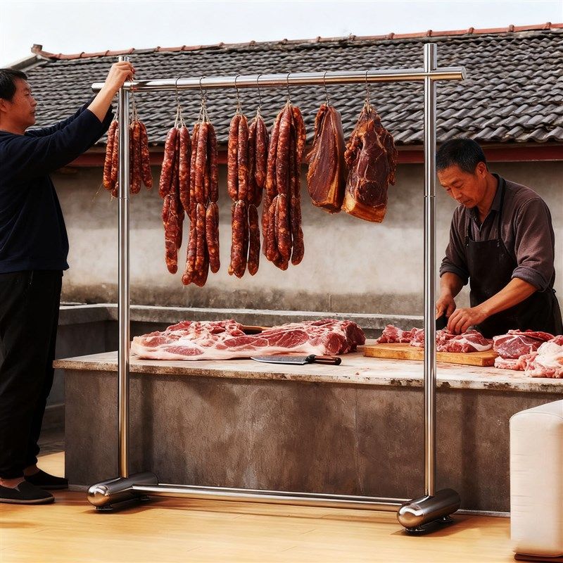 不锈钢挂肉专用架子猪肉架卖肉晾肉架晒腊肉烤鸭架烧鹅挂架晾干架,厨房/烹饪用具,厨房置物架/置物柜/角架,淘宝优惠券,粉丝福利购,淘宝优惠卷