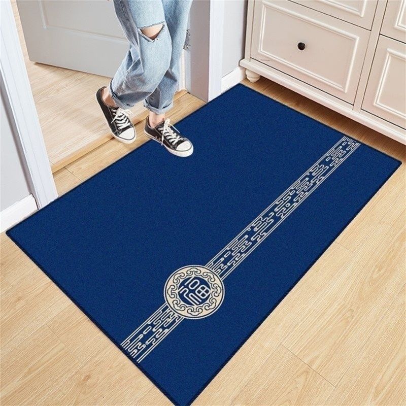 蓝色入户门地垫喜庆地毯防滑卧室玄关门口脚垫新中式红色门垫进门,居家布艺,家用脚垫,淘宝优惠券,粉丝福利购,淘宝优惠卷