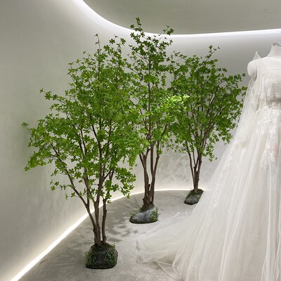 仿真吊钟树室内绿植造景马醉w木山茶树大型仿真摆件酒店橱窗装饰