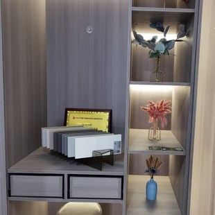 瓷砖样块色板石材小样展示架橱柜门板材桌面O亚克力卡槽斜插展示