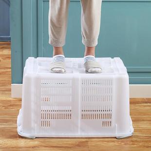 加厚胶框塑料服装收纳筐水果箩筐简约大号纯色蔬菜收纳周转筐子