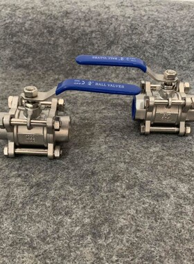 304不锈钢三片式球阀3PC内螺纹丝扣球阀Q11F-16P阀门4分6分1寸2寸