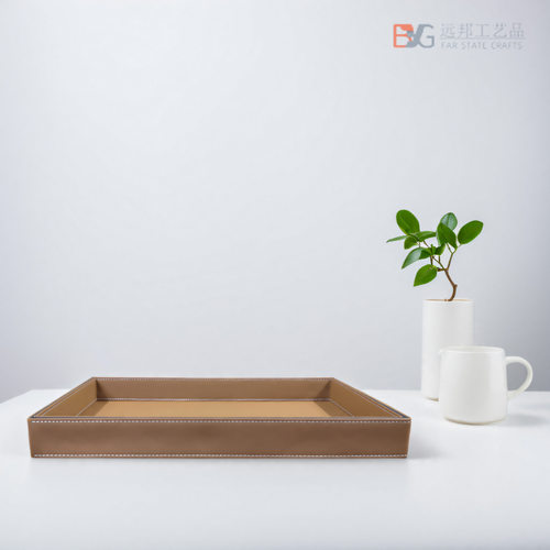 样板房皮质收纳盘长方形现代简约玄关创意摆盘家用托盘批发