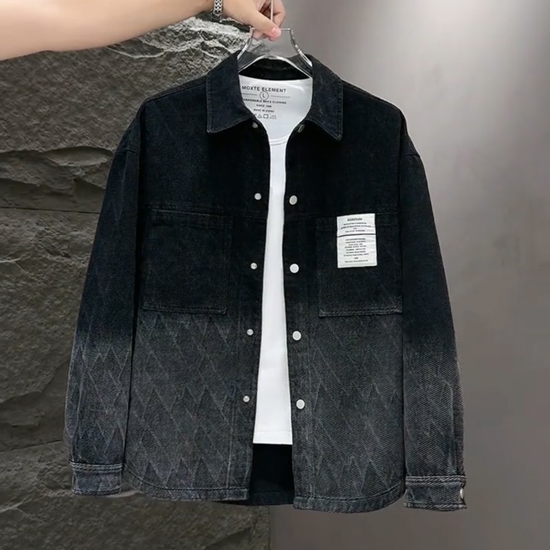 牛仔外套男款春秋季休闲重磅美式复古外穿翻领夹克男装2025新款