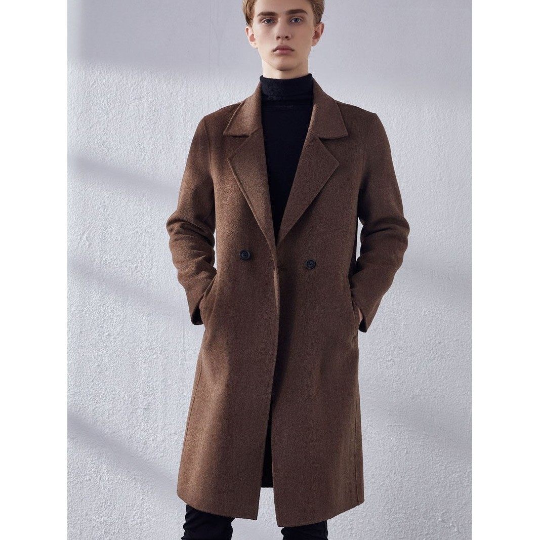 纯羊毛双面呢大衣男士 中长款过膝双面羊绒外套 西装领毛呢子风衣,男装,毛呢大衣,淘宝优惠券,粉丝福利购,淘宝优惠卷
