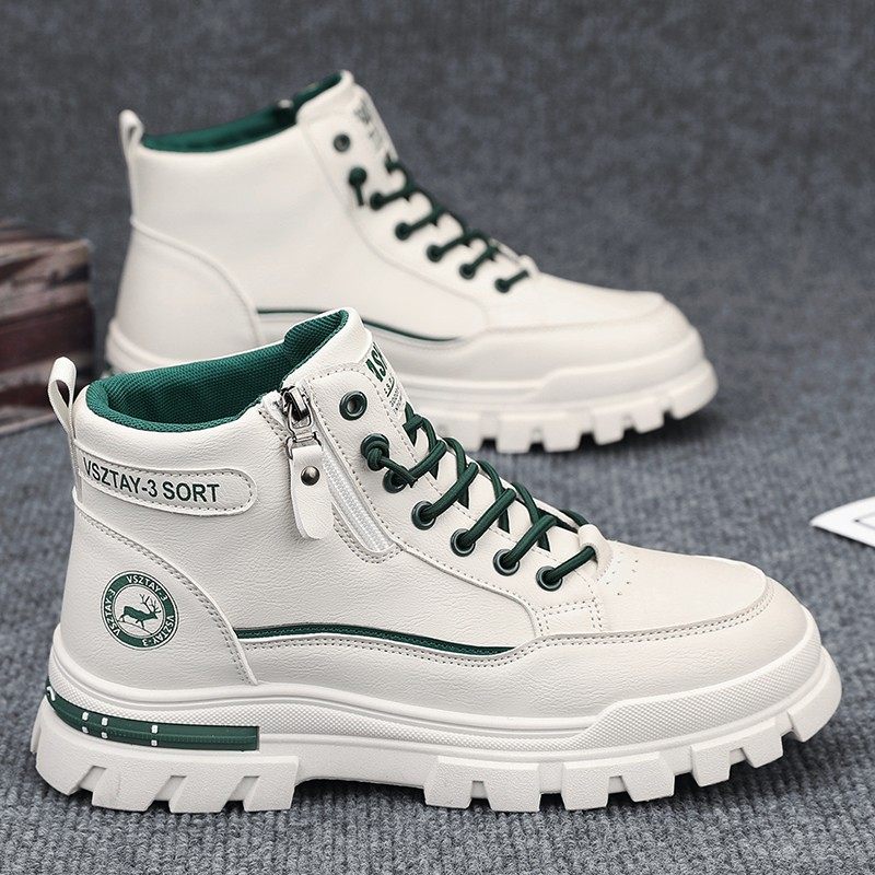 大码男鞋45春秋款马丁靴46鞋子男款47男士休闲鞋工装鞋短靴高帮鞋