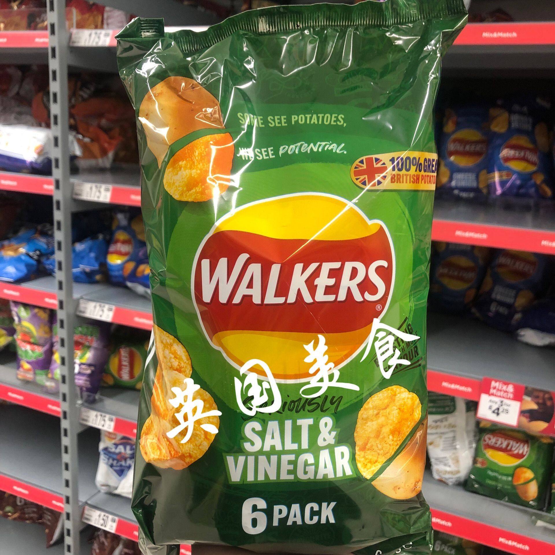 现货 英国Walkers ThaiChilli泰式甜辣/芝士洋葱薯片零食150g