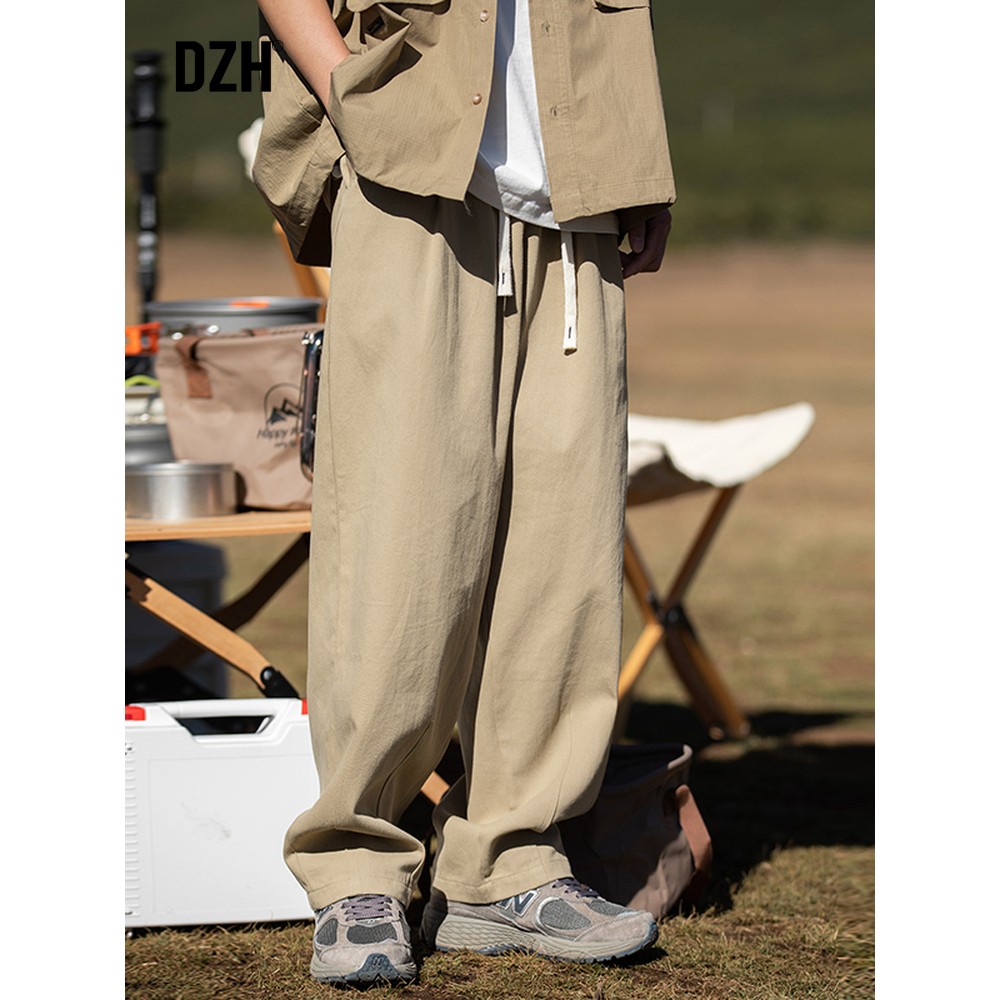 男生卡其色工装裤男款秋季裤子新款直筒裤休闲裤长裤宽松大码男裤