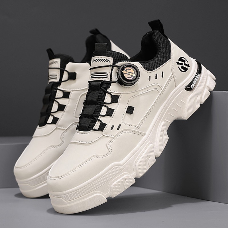 男鞋夏季2025年新款工装马丁靴皮面防水运动休闲小白劳保潮鞋春季