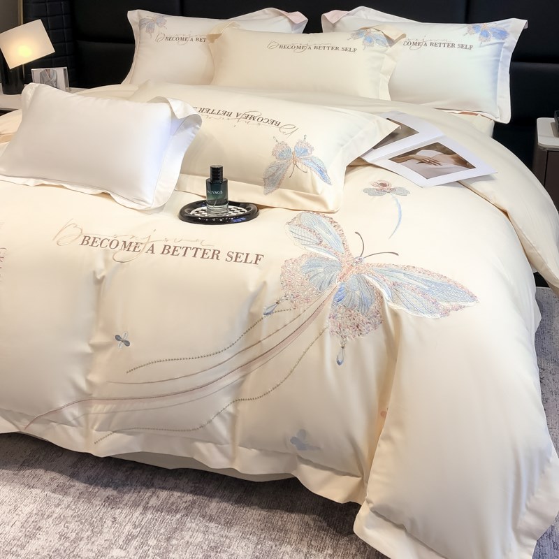 轻奢风a类母婴级200支长绒棉四件套全棉100%全棉纯棉被套床品