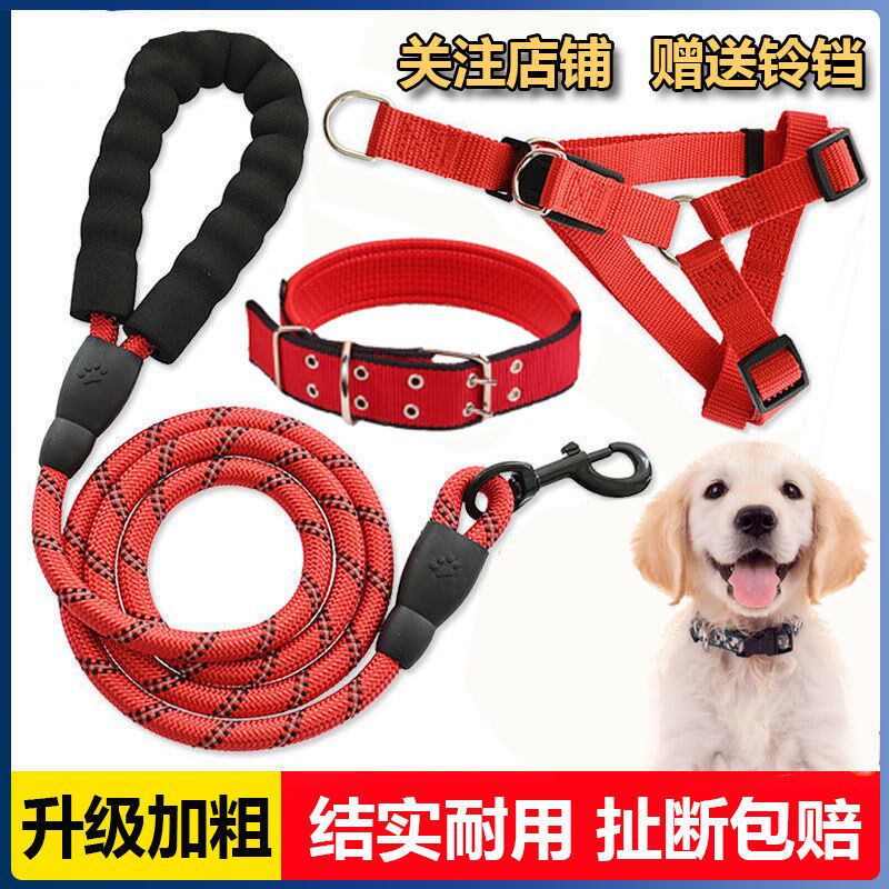 狗剩子牵引绳加长狗狗牵引绳狗绳狗项圈遛狗泰迪金毛宠物大型中型