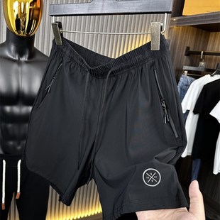 夏季 速干 男士 纯色印花运动跑步弹力休闲裤 柜299 短裤 梭织高弹