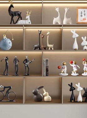 轻奢高档酒柜摆件展示柜套装办公室客厅家居书房电视柜玄关装饰品