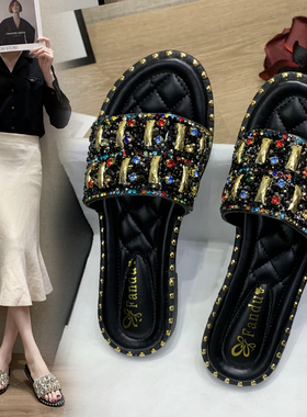 大码拖鞋女外穿平底42孕q妇凉鞋夏胖脚宽肥40一43软底防滑凉拖鞋4