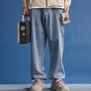249元 复古宽松漂花蓝色宽松直筒男士 任选3件 经典 牛仔裤 春季