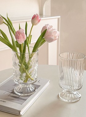 高级感小众玻璃花瓶边柜玄关x餐厅客厅桌面摆件插花装饰品家居饰