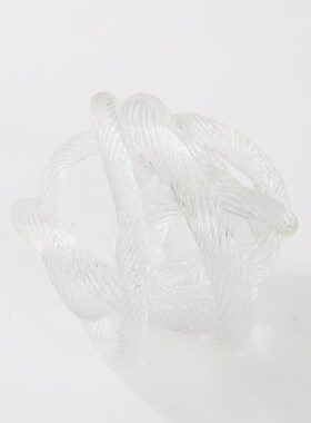 极简创意玻璃扭曲艺术摆件轻奢样板房间客厅软装饰品水晶麻球摆设