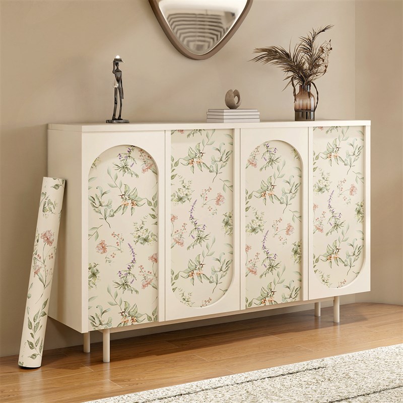 柜子贴纸柜门翻新遮丑法式壁纸衣柜橱柜鞋柜家具改造防水自粘墙纸