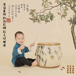 厂价实木纯手工彩绘腰鼓花鼓牛皮鼓乐器豉演出鼓儿童鼓鼓凳鼓架