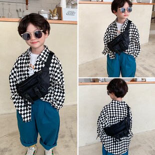 儿童胸包男童帅气休闲斜挎包时y尚百搭男孩腰包女孩外出小宝宝背