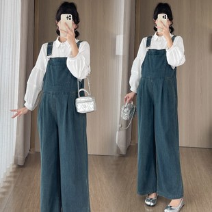 外穿牛仔背带裤 子秋季 2024新款 孕妇休闲裤 孕妇秋装 春秋长裤 怀孕裤