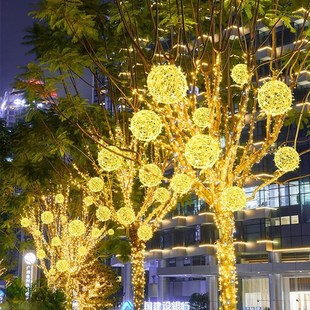 过节彩灯户外树上挂灯景观灯挂在的装饰灯树挂室外藤球灯亮化工程