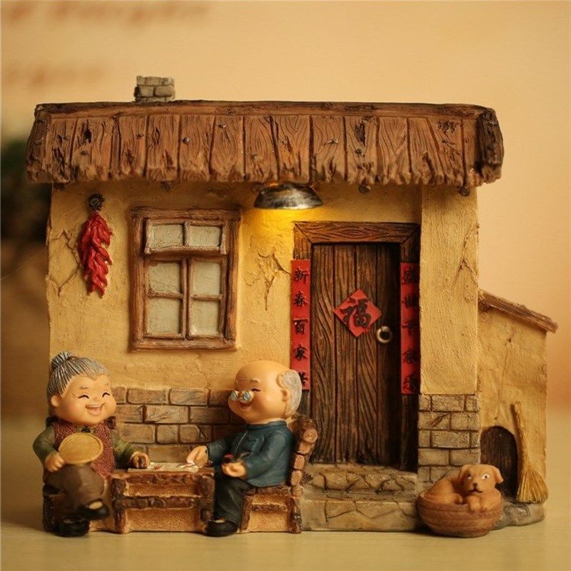 乡村复古怀旧房子摆件茶台装饰家居饰品生日伴手礼物父母结婚纪念,家居饰品,装饰摆件,淘宝优惠券,粉丝福利购,淘宝优惠卷