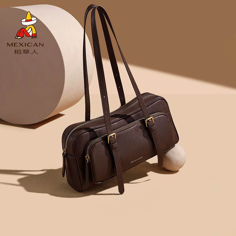 稻草人法棍包秋冬新款包包女小众腋下托特包轻奢质感保龄球包女包,箱包皮具/热销女包/男包,托特包,淘宝优惠券,粉丝福利购,淘宝优惠卷