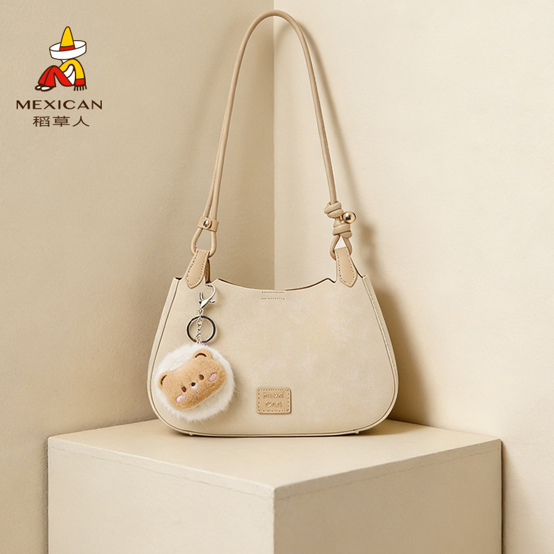 稻草人包包女式2026新款高级感小众通勤腋下包休闲时尚单肩斜挎包