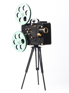 创意复古老式支架摄影机放映机模型怀旧拍摄道橱窗装饰工艺品摆件