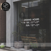 定制英文营业时间网红奶茶咖啡西餐厅美甲美容服装 店书店玻璃贴纸