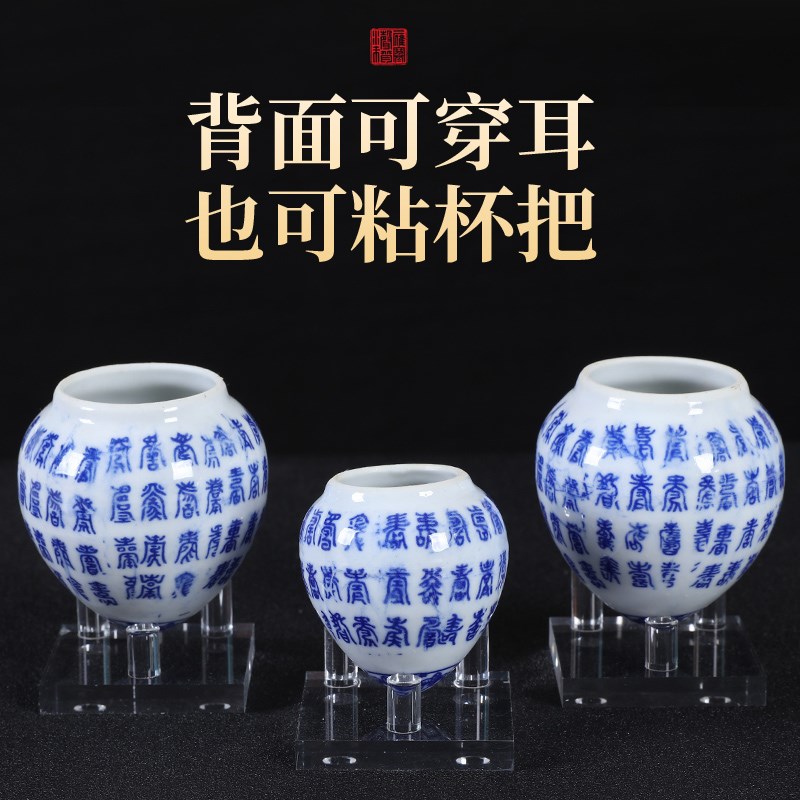画眉鸟食罐鸡心杯水缸盒槽鸟笼杯新款瓷碗画眉鸟食杯粘1.8杯把图片