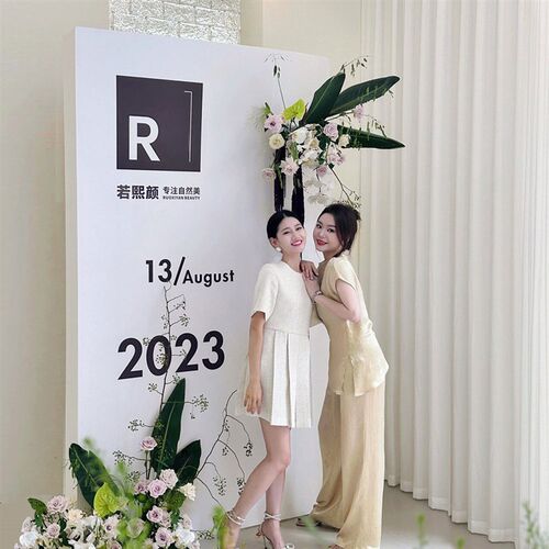 开业气氛布置周年庆典活动场景装饰美容院店铺KT板定制挂花背景墙