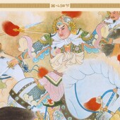 三国演义装 长坂坡单骑救主画像 赵云赵子龙人物画像 饰画绢布挂画