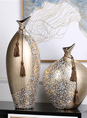 欧式时尚花瓶创意家居装饰品客厅电视柜玄关美式摆件奢华陶瓷贴花