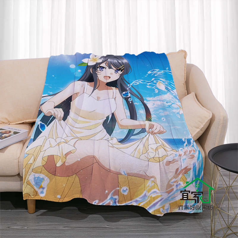 来图定制绅士性感狂三卡通动漫盖毯保暖法兰绒午睡毯卧室diy毛毯