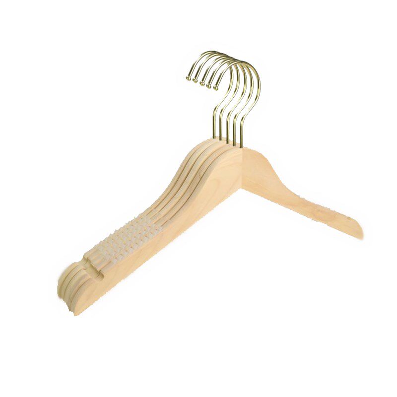 服装店实木衣架定制Logo女装防滑衣撑木质儿童装衣挂裤架免费刻字