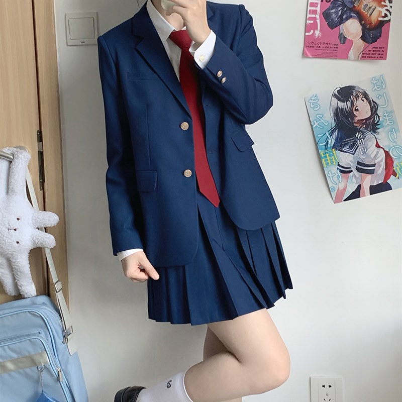 【深湖蓝】校供感西服JK制服DK西裤百褶裙外套套装樱花家族男女