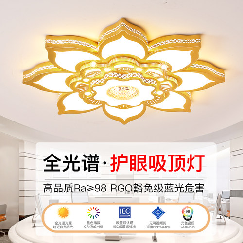客厅大灯2024年新款家用主灯房间灯现代简约莲花造型led吸顶灯
