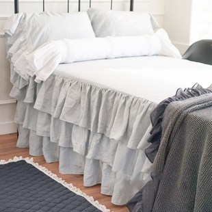 韩国小仙女必入床罩公主层层蛋糕荷叶边高档纯棉床裙少女心床单