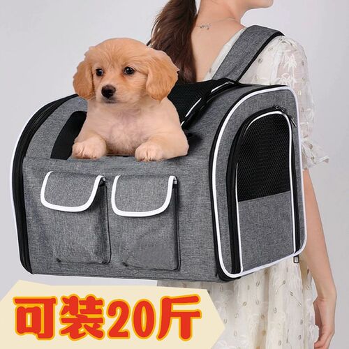 猫咪两只装猫包不透明大容量宠物双肩背狗包小型犬狗狗外出便携包