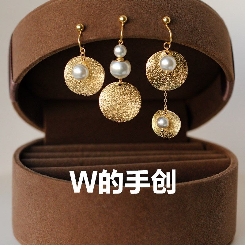 小众设计无耳洞个性气质磨砂金片耳坠简约长款圆脸显瘦蚊香盘耳夹,饰品/流行首饰/时尚饰品新,耳夹,淘宝优惠券,粉丝福利购,淘宝优惠卷