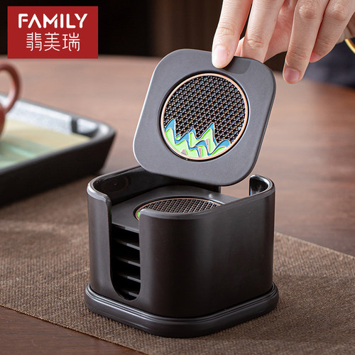 功夫茶具茶道零配件防烫隔热茶托办公室家用木质创意杯垫组合套装