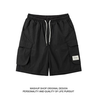 短裤 男街头宽松百搭休闲工装 潮牌简约纯色运动五分裤 混搭商店夏季