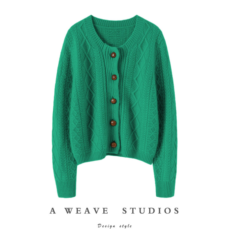 品质细节赞!加厚山羊绒开衫100纯羊绒女圆领毛衣针织外套秋冬季,女装/女士精品,羊绒衫,淘宝优惠券,粉丝福利购,淘宝优惠卷