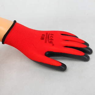 包邮 手之情缘388 丁腈劳保浸胶耐磨工作防水防滑塑胶橡胶工业手套